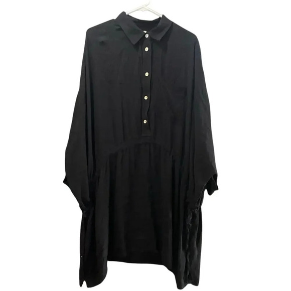 NWT Elan Black Button Front Tunic Shirt Dress Size Small - Picture 4 of 6